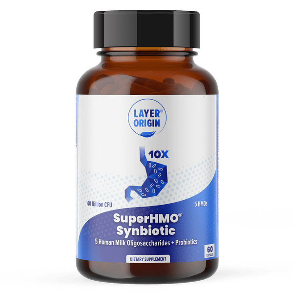 Layer Origin SuperHMO Synbiotic (5 Human Milk Oligosaccharides + Probiotics) - 60 Capsules by Layer Origin