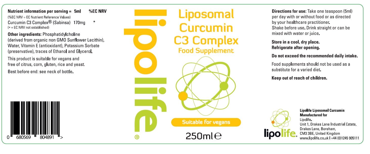LLT1 Liposomal Curcumin 240ml – Lipolife DOUBLE PACK by Lipolife