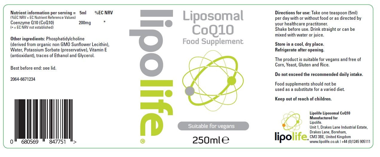 LLQ1 Liposomal COQ10, 240ml - Lipolife by Lipolife