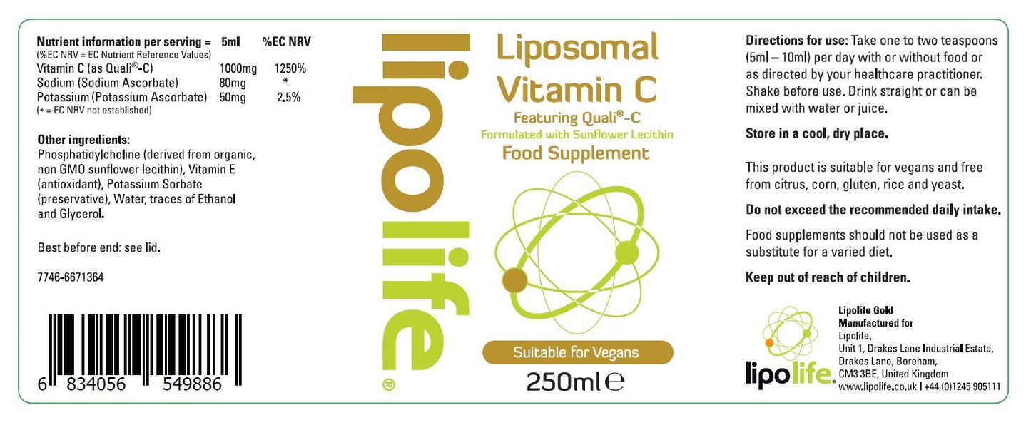 LVC2 Liposomal Vitamin C (SF) 240ml – Lipolife by Lipolife