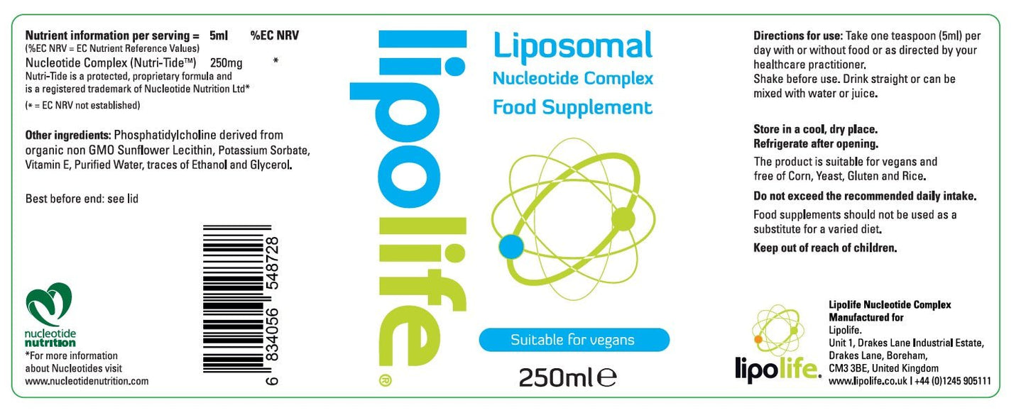 LLN1 Liposomal Nucleotide Complex 150ml liquid (Blueberry & Blackcurrant flavour) – lipolife by Lipolife