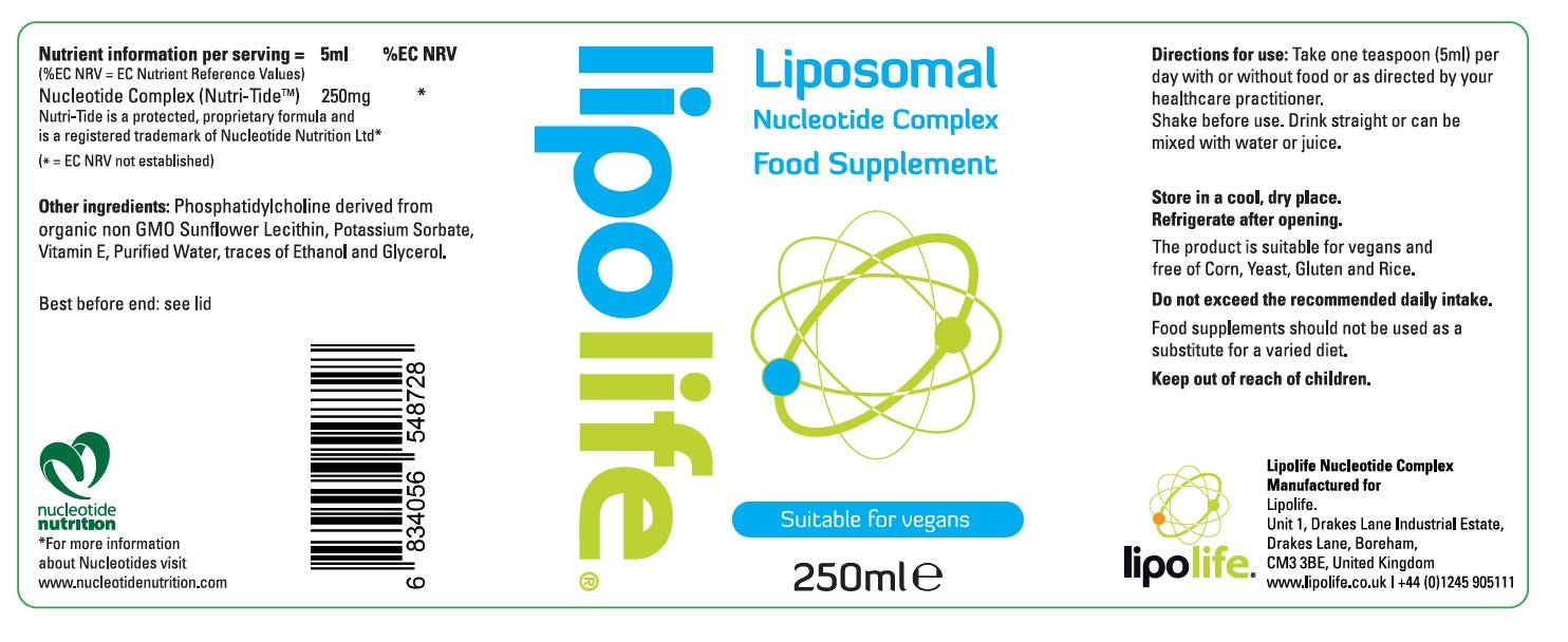 LLN1 Liposomal Nucleotide Complex 150ml liquid (Blueberry & Blackcurrant flavour) – lipolife by Lipolife