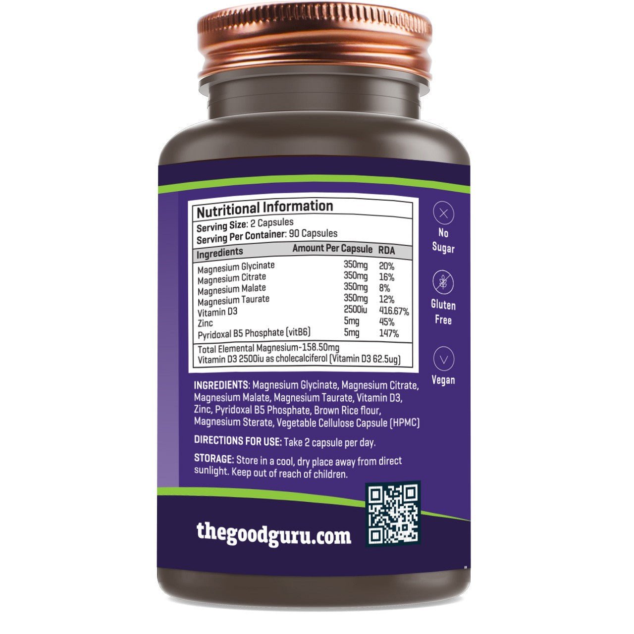 Magnesium Complex (90 capsules) - The Good Guru by The Good Guru