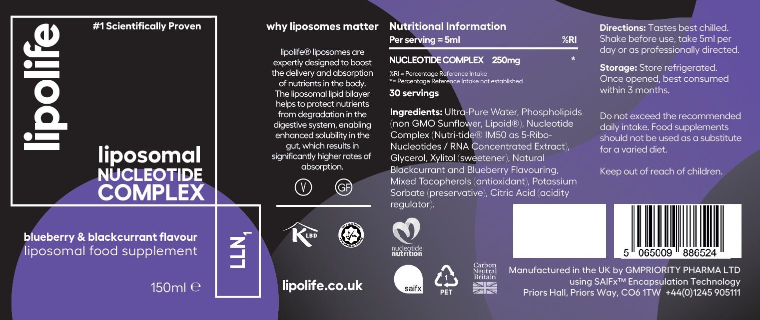 LLN1 Liposomal Nucleotide Complex 150ml liquid (Blueberry & Blackcurrant flavour) – lipolife by Lipolife