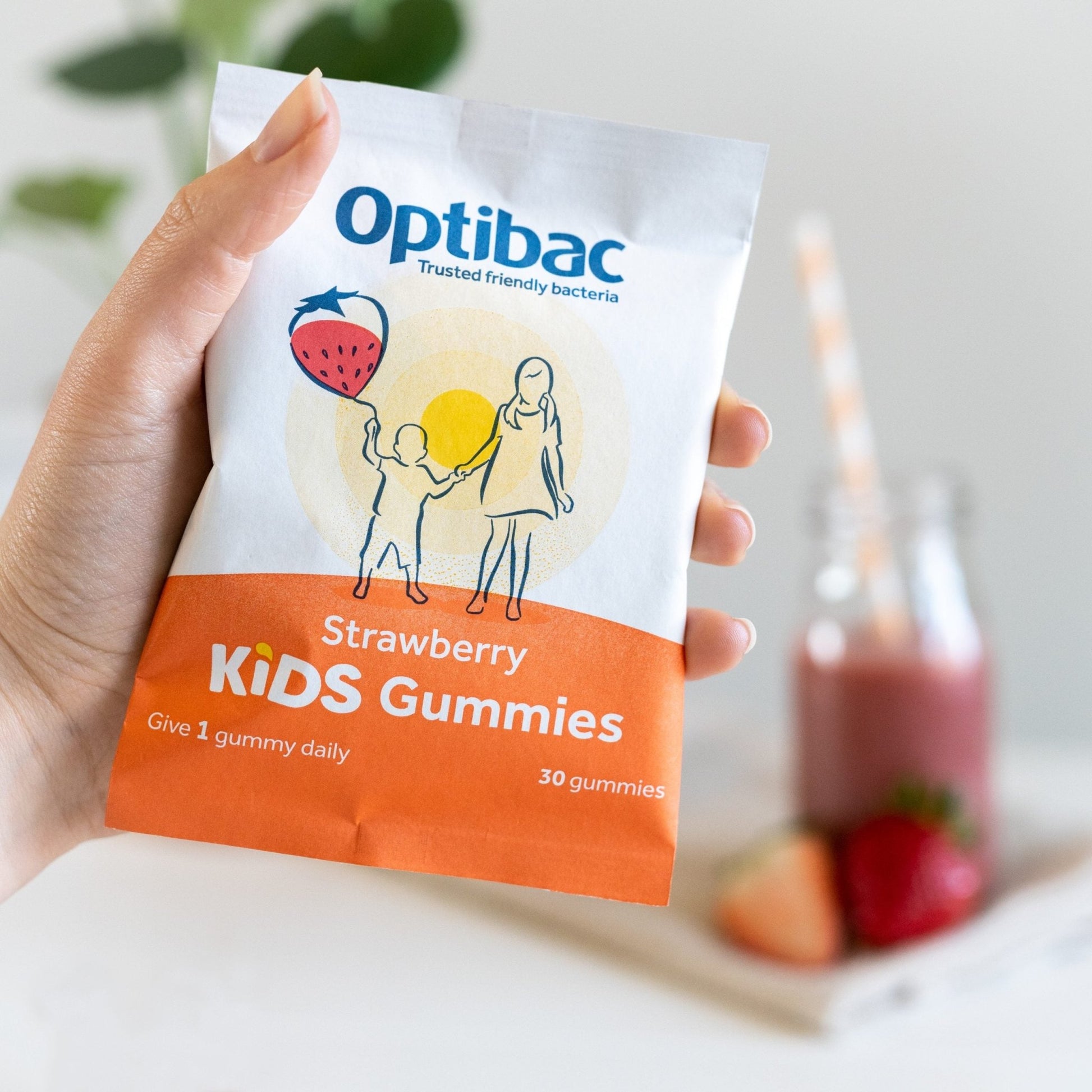 Kids Probiotics + Immune Support, 30 strawberry gummies - OptiBac by OptiBac