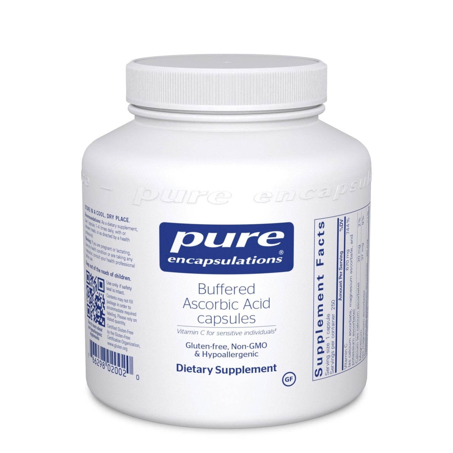 Buffered Ascorbic Acid, 250 Capsules - Pure Encapsulations by Pure Encapsulations
