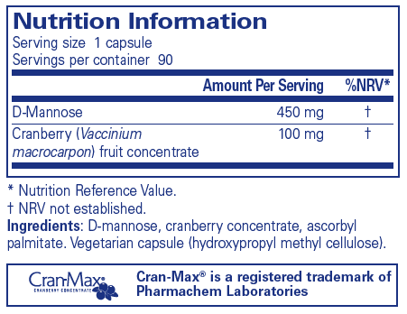 Pure Encapsulations  Cranberry/ d-Mannose - 90 Capsules