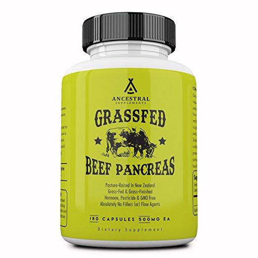 Grass Fed Beef Pancreas, 180 capsules - Ancestral Supplements by Ancestral Supplements