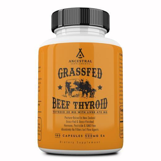 Grass Fed Natural Desiccated Beef Thyroid, 180 capsules - Ancestral Supplements by Ancestral Supplements