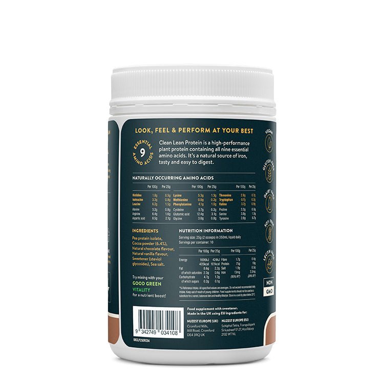 Clean Lean Protein Rich Chocolate – 250g, 10 Servings – Nuzest by Nuzest