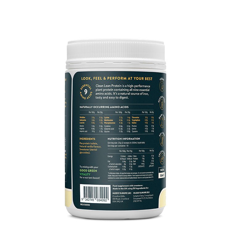 Clean Lean Protein Smooth Vanilla – 250g, 10 Servings – Nuzest by Nuzest