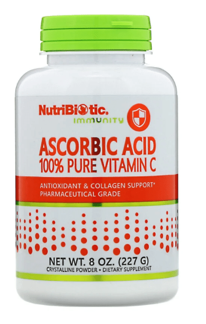 Ascorbic Acid, 100% Pure Vitamin C, Crystalline Powder, 8 oz (227 g) - NutriBiotic by NutriBiotic