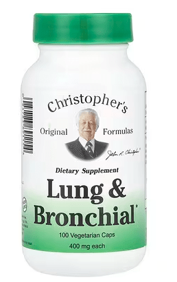 Lung and Bronchial, 400mg (100 Vegetarian Caps) - Christopher's Original Formulas by Christopher's Original Formulas