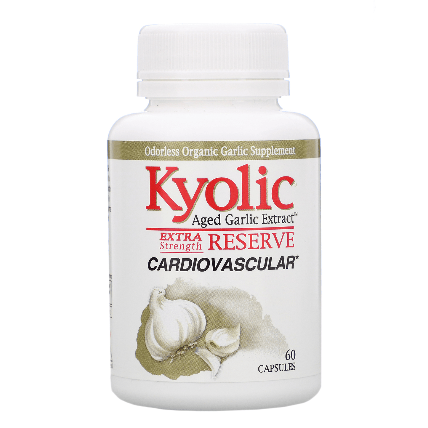 Kyolic Cardiovascular & Immune Reserve (Aged Garlic Extract) 1200 mg, 60 Capsules - Wakunaga by Kyolic|Wakunaga