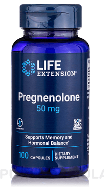 Pregnenolone, 50 mg, 100 Capsules - Life Extension by Life Extension