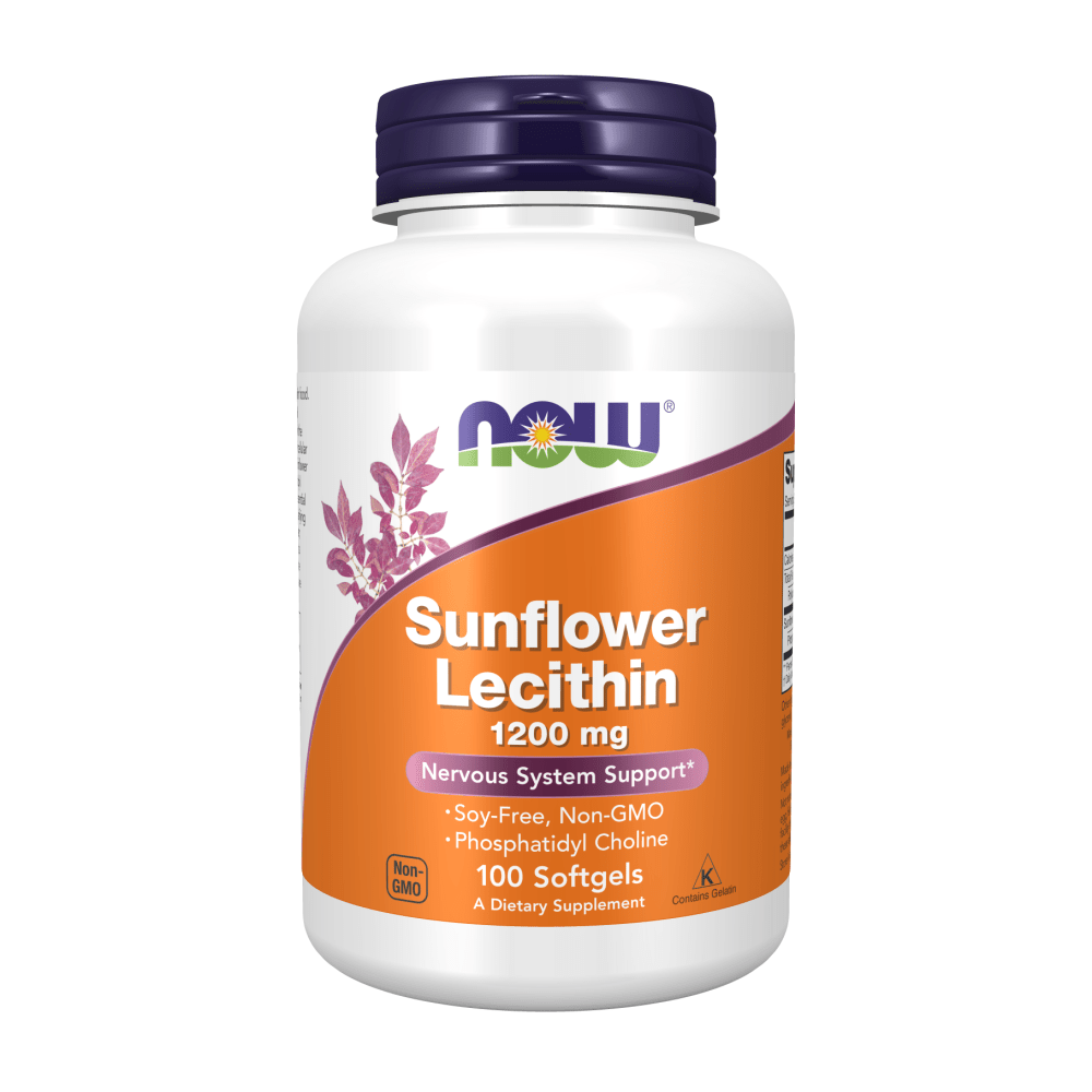 Sunflower Lecithin 1200mg, 100 softgels – now® by Now Foods
