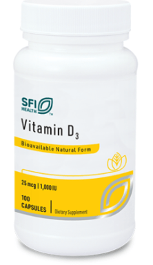 Vitamin D3 1000IU (100 Capsules) - SFI Health by Klaire Labs