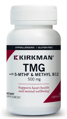 TMG 500mg with Folate & Methyl B12 (120 Caps) - Kirkman Labs by Kirkman Laboratories