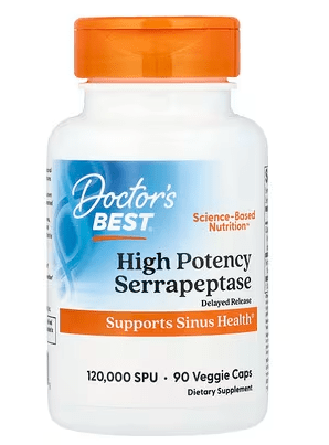 High Potency Serrapeptase 120,000 SPU, 90 Capsules - Doctor's Best by Doctor's Best