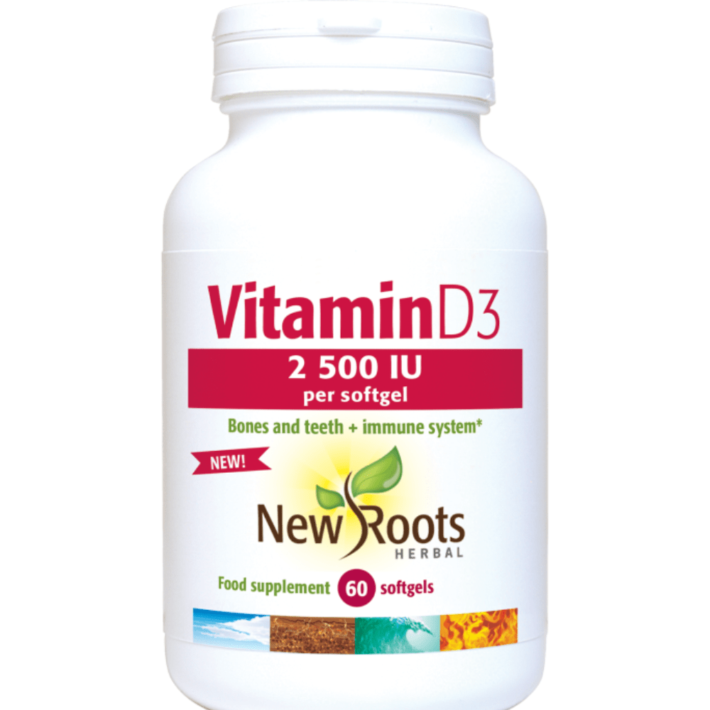 Vitamin D3 2 500 IU - 60 softgels - New Roots Herbal by New Roots Herbal