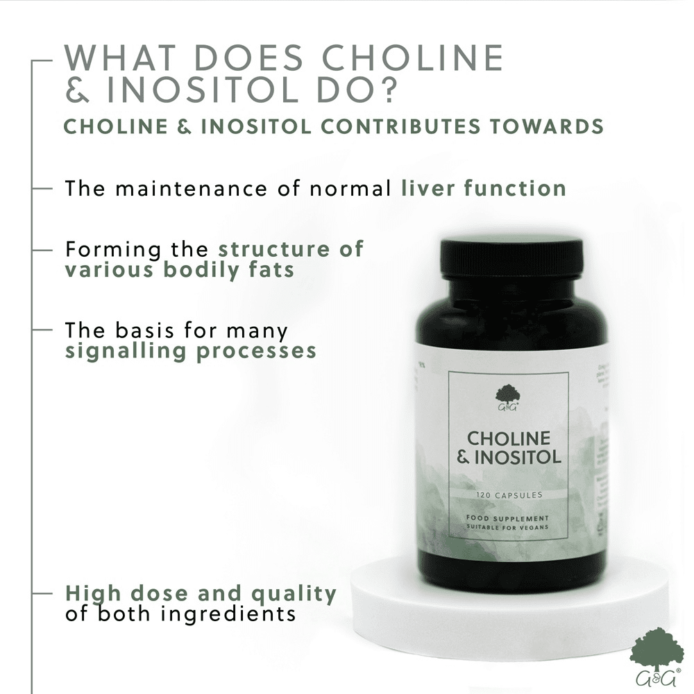 Choline 250mg &amp; Inositol 250mg, 120 Capsules, G&amp;G Vitamins - BBE 31/03/2026 by G&amp;G Vitamins