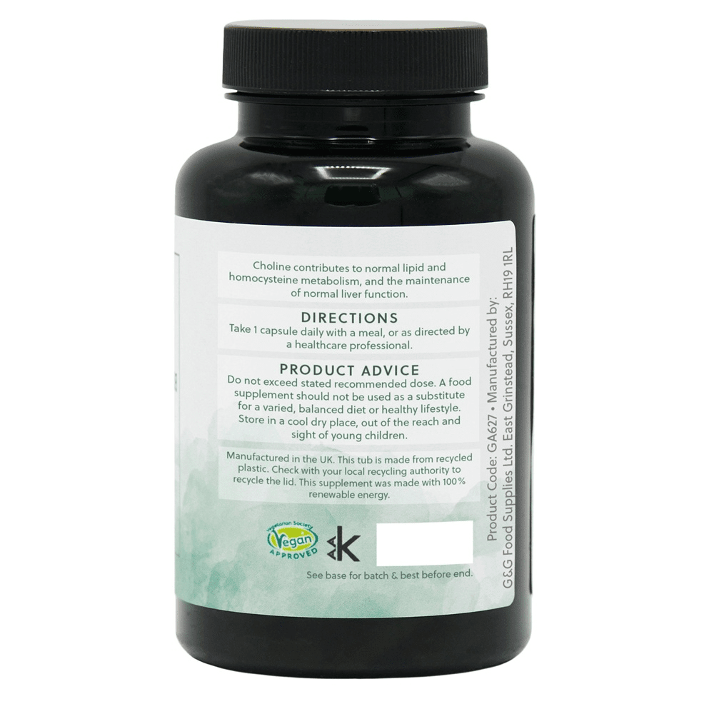 Choline 250mg &amp; Inositol 250mg, 120 Capsules, G&amp;G Vitamins - BBE 31/03/2026 by G&amp;G Vitamins