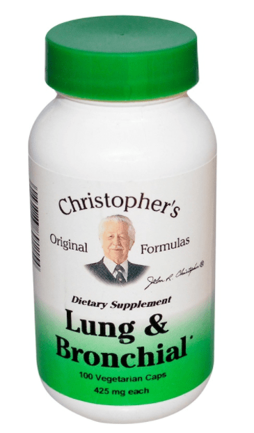 Lung and Bronchial, 400mg (100 Vegetarian Caps) - Christopher's Original Formulas by Christopher's Original Formulas