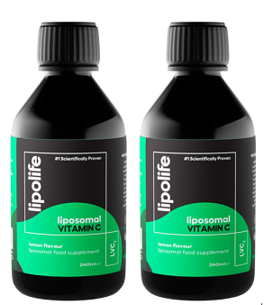 LVC7 Liposomal Vitamin C (Lemon Flavour) Ethanol - free, 250ml – Lipolife (DOUBLE PACK) by Lipolife