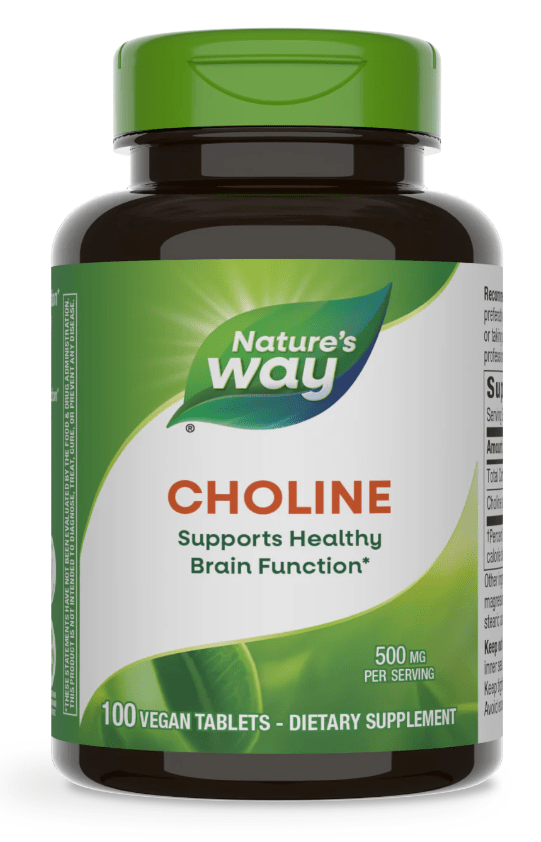 Choline 500 mg, 100 Vegan Tablets Natures Way by Nature's Way