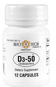 D3 - 50 - 50,000 IU - 12 Caps - BioTech by Bio - Tech