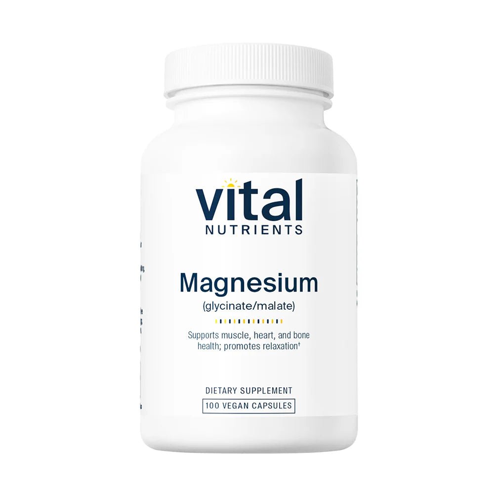 Vital Nutrients Magnesium (Glycinate/Malate) 120mg - 100 Capsules by Vital Nutrients