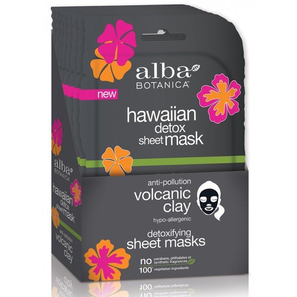 Alba Botanica Hawaiian Detox Sheet Mask Anti - Pollution Volcanic Clay 8 Sheets CASE by Alba Botanica