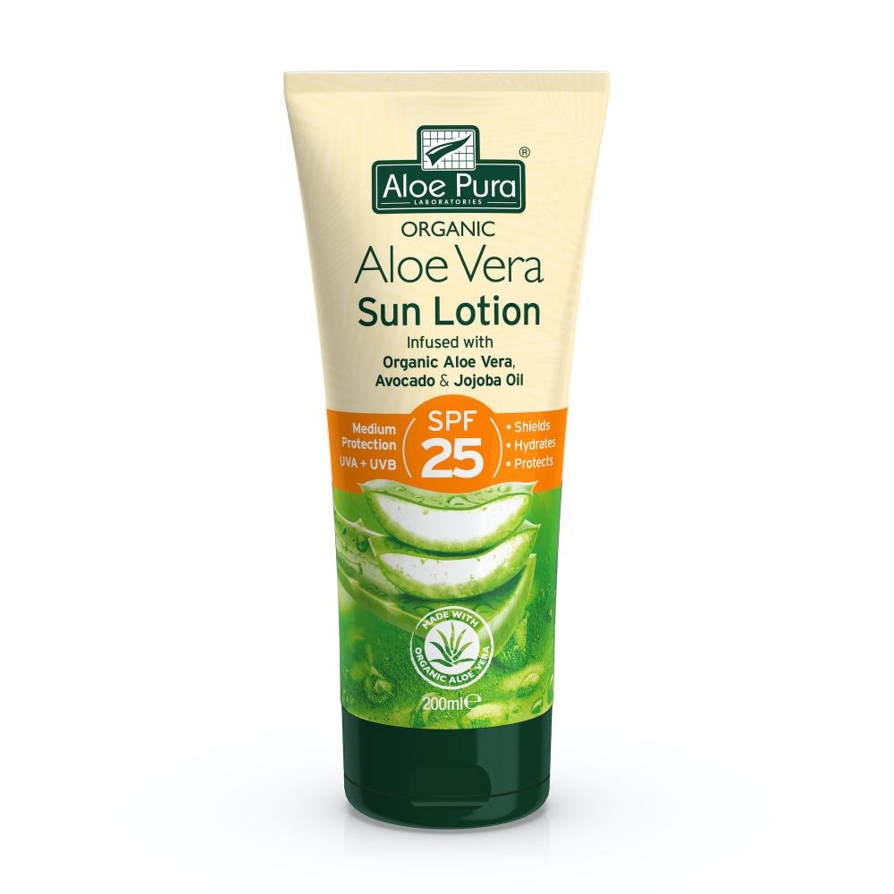 Aloe Pura Organic Aloe Vera Sun Lotion SPF25 200ml by Aloe Pura