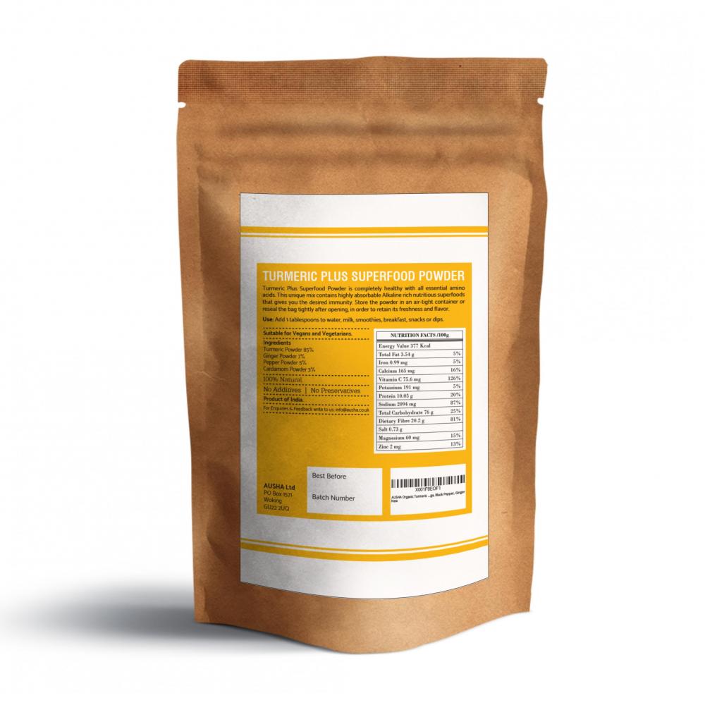 Ausha  Organic Turmeric Plus Superfood Powder 250g