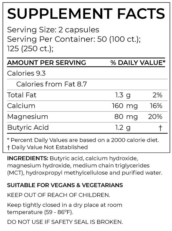 Bodybio  Calcium/Magnesium Butyrate 250's