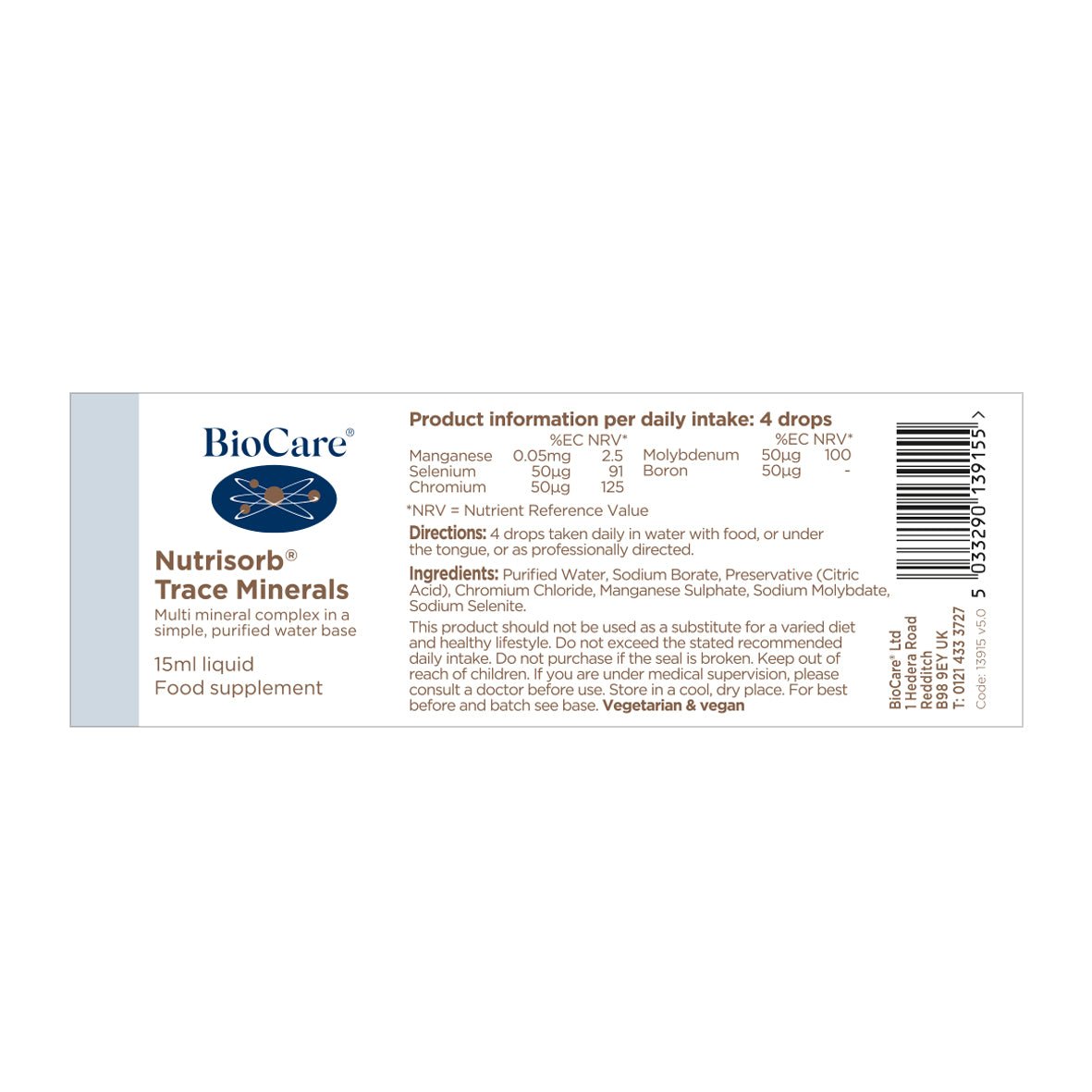 BioCare Nutrisorb Trace Minerals 15ml by BioCare