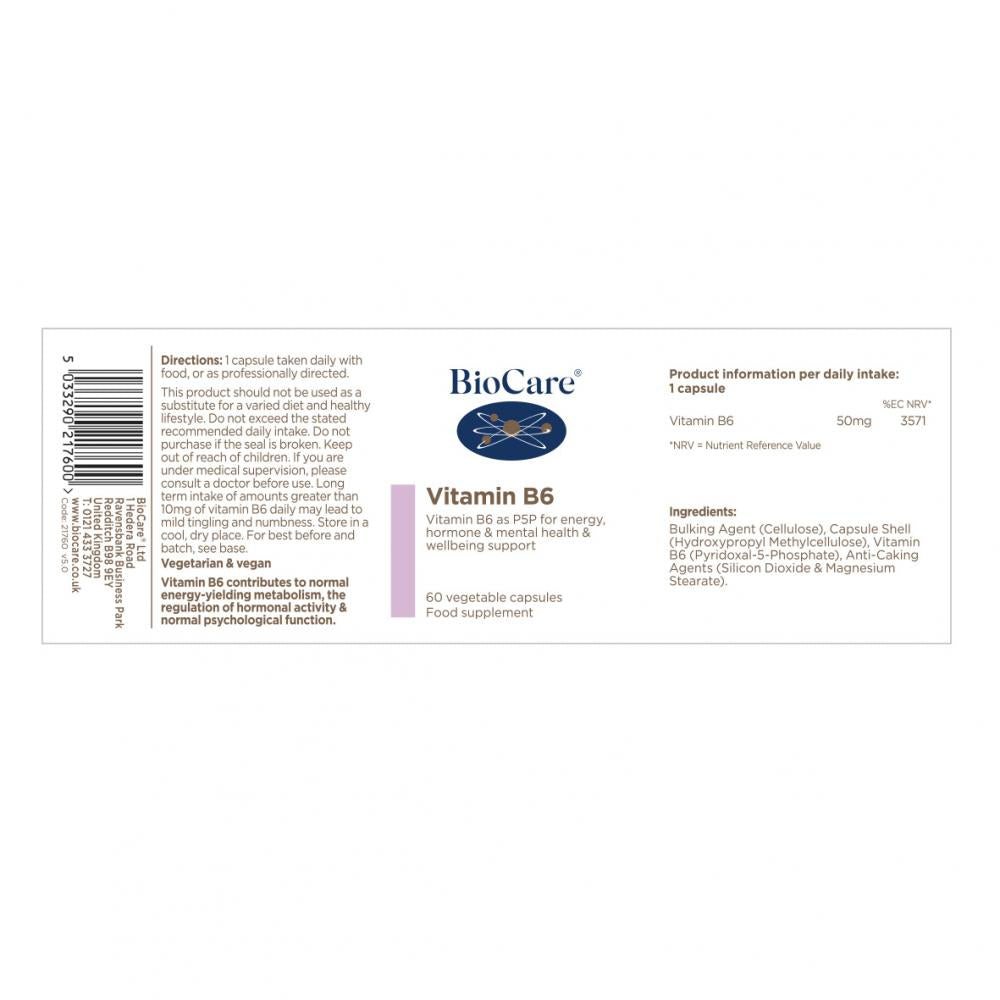 BioCare Vitamin B6 60's by BioCare