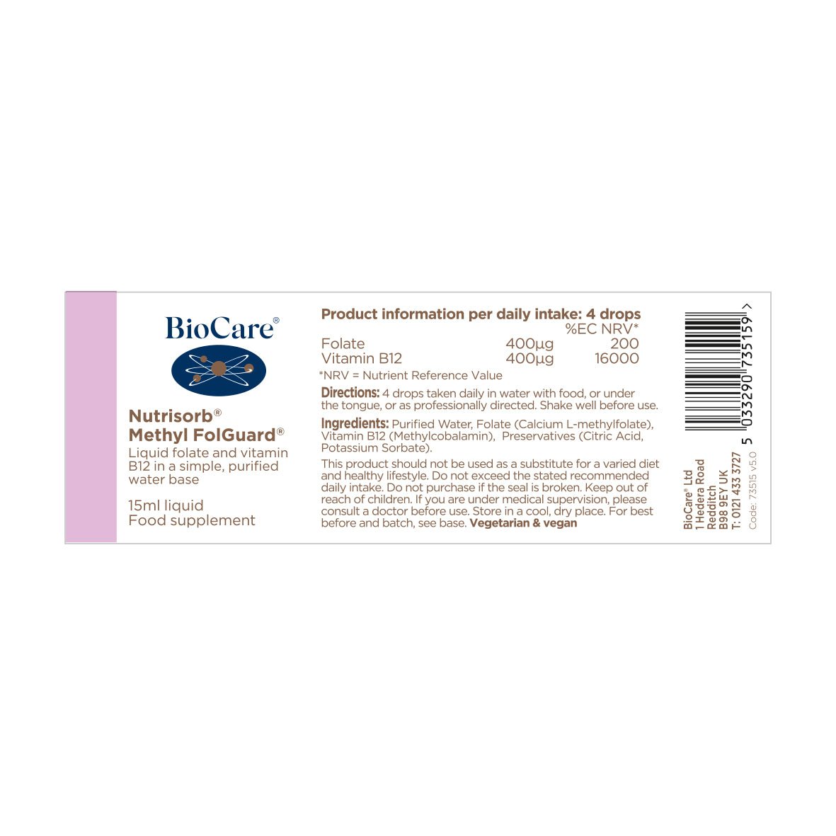 BioCare Nutrisorb Methyl FolGuard 15ml by BioCare
