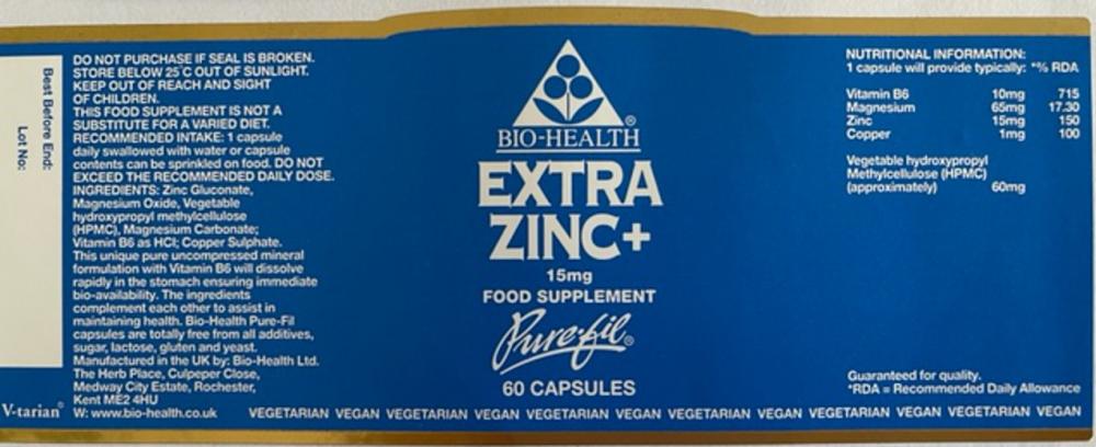 Bio - Health Extra Zinc+ 60's by Bio - Health