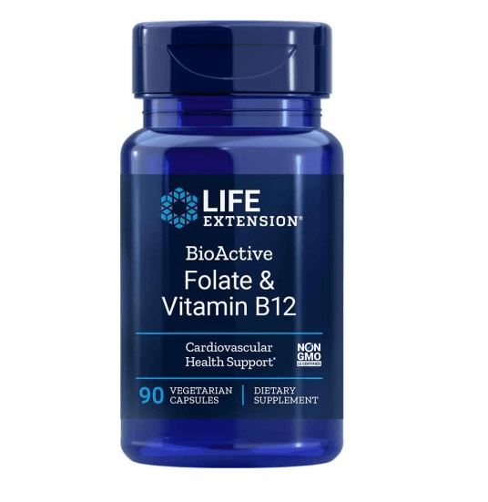 BioActive, Folate and Vitamin B12, 90 Veg Caps - Life Extension by Life Extension