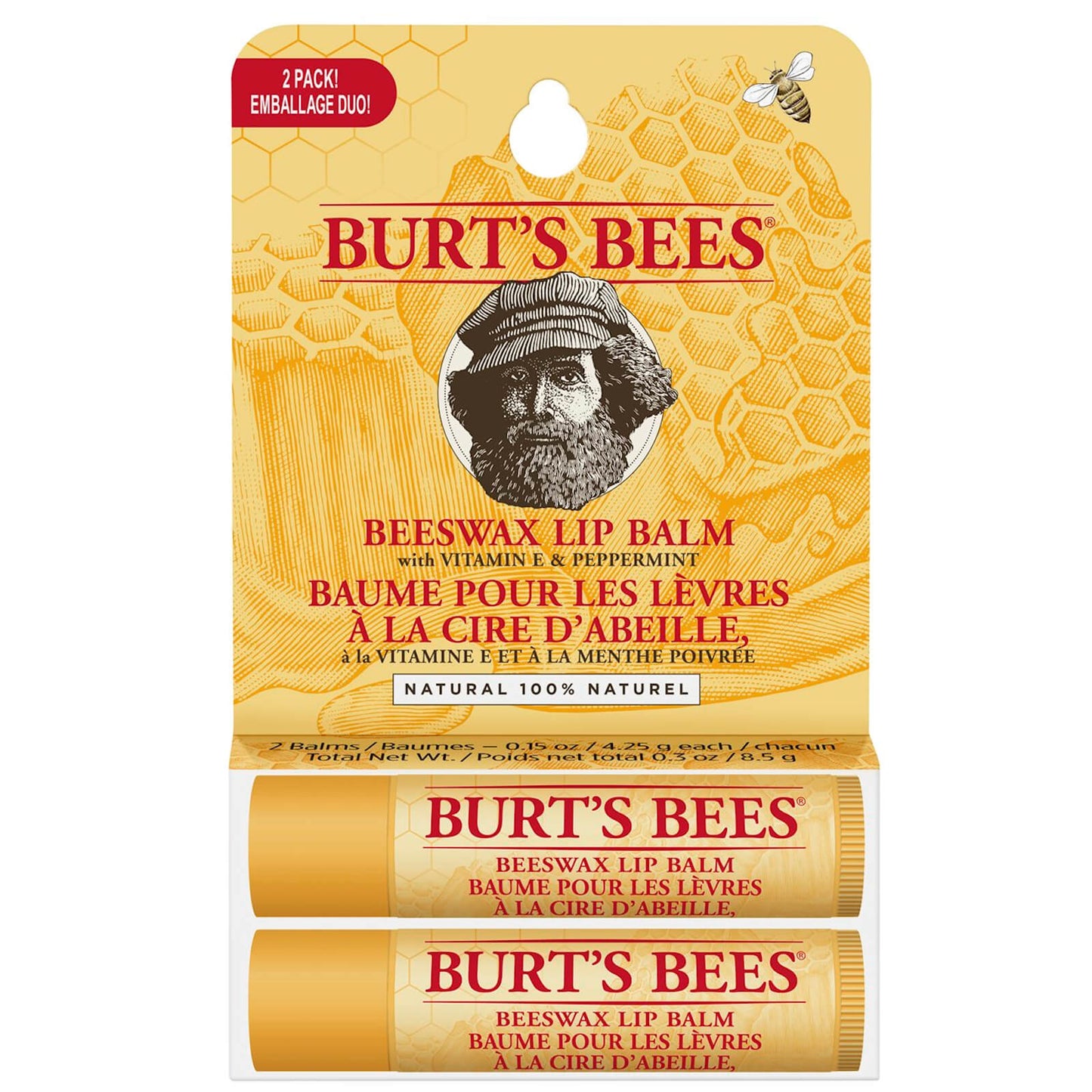 Burts Bees  Beeswax Lip Balm 2 Pack