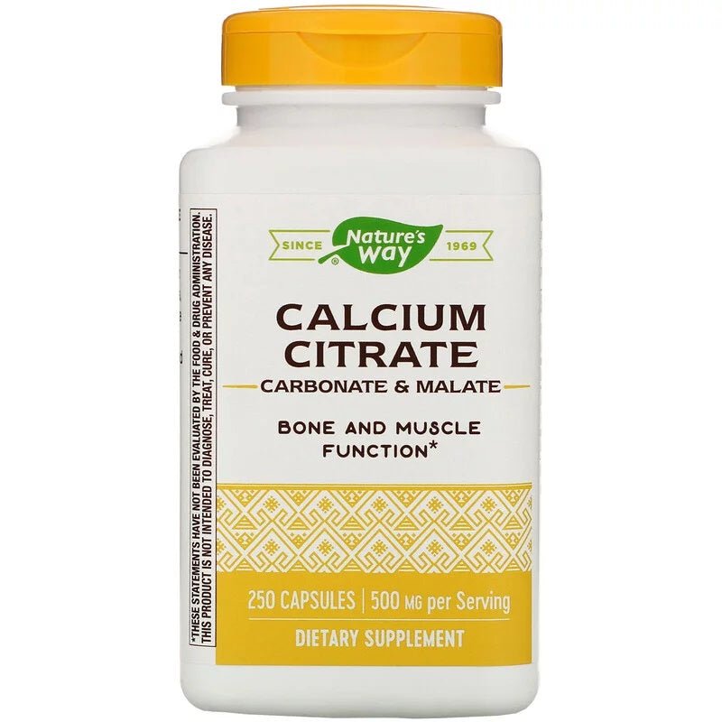 Calcium Citrate 500 mg, 250 Capsules - Nature's Way by Nature's Way