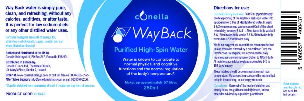 Conella  WayBack Purified High-Spin Water 250ml