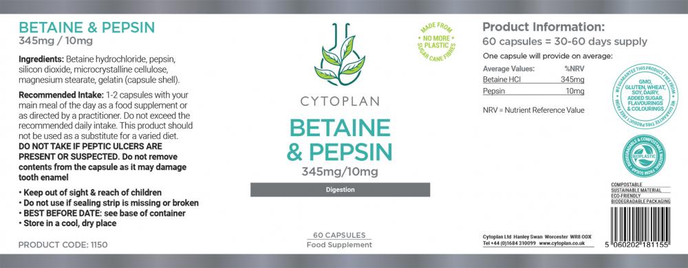 Cytoplan  Betaine & Pepsin 60's