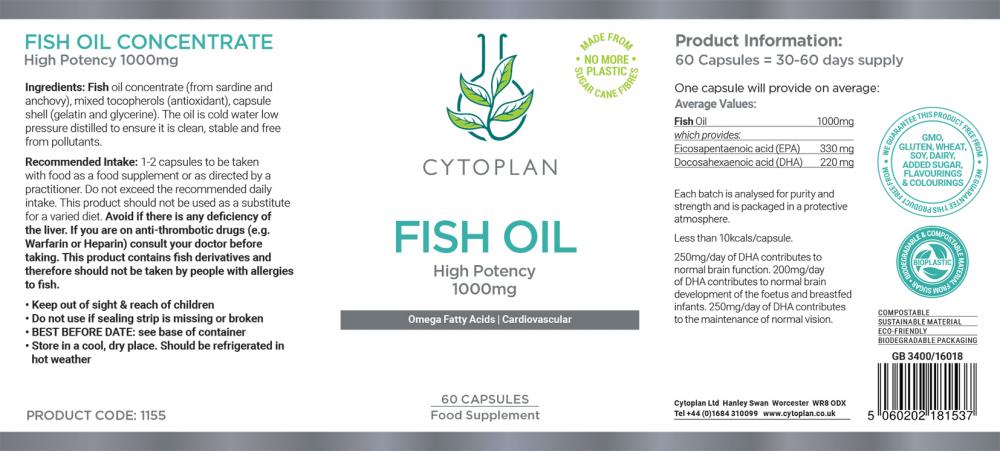 Cytoplan  Fish Oil  1000mg 60's