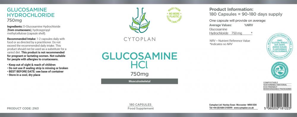 Cytoplan  Glucosamine HCL 750mg 180's