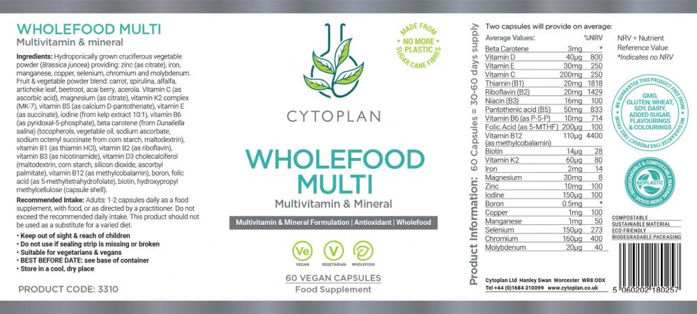 Cytoplan  Wholefood Multi 60's