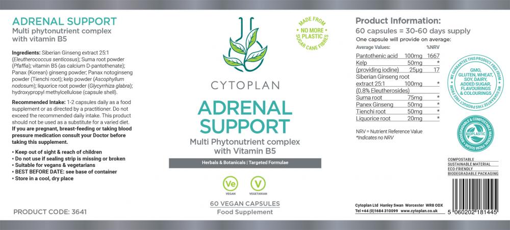 Cytoplan Adrenal Support 60's by Cytoplan