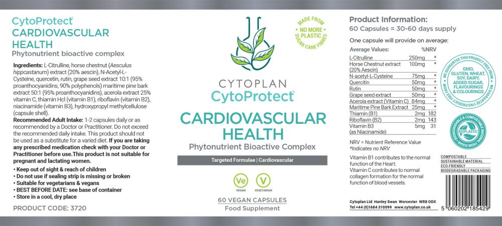 Cytoplan  Cytoprotect Cardiovascular Health 60's