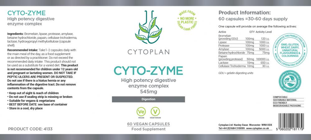 Cytoplan  Cyto-Zyme 545mg 60's